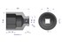 WARYŃSKI Udarni nasadni ključ, šesterokutni 1" vrlo dugi 70 mm CRMO d.125 mm